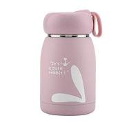 Insulated Coffee Bottle Stainless Steel Vacuum Cup Cute Pattern, Mini Insulated Travel Cup Insulated Cup Water Bottle Adult for Office Outdoor Use (Pink)