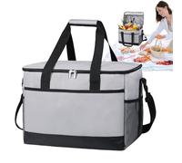 Insulated Cooler Bag, Insulated Bags For Food, Camping Thermal Bags For Cold Food, 35L Hot Cold Retention Case with Handle and Shoulder Strap For Drinks Fruits Seafood Milk Beer Outdoor Activities