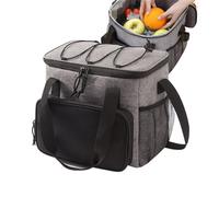 Insulated Cooler Tote - Leak Proof Oxford Carrier, Portable Ice Storage Container, Outdoor Picnic Food Holder, Fishing Beach Travel Organizer, Car Truck Road Trip Accessory, Work Lunch Cooling Compani