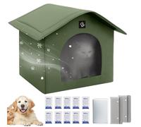 Insulated Cooling Cat House, Portable Kitten Shelter with Absorbent Bags, Ice Pack Included, Great for Indoor Pets Dogs Providing Comfortable Temperature Controlled Resting Space