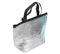 Insulated Food Bag - 13.98 inches Thermal Aluminum Pouch for Beach with Hot and Cold Storage, Reusable Lunch Carrier, Shopping Tote, Takeaway Delivery for Camping, Travel, Workplace, and Home