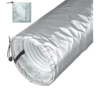 Insulated Hose Cover - Ac Hose Vent Insulation, Medium Size Adjustable Air Conditioner Exhaust Tube Protector for Home Durable Foam and Fabric Material with Heat Resistant Design