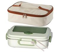 Insulated Lunch Box with 304 Stainless Steel Inner, 7.48 by 3.15 by 10.24 inch Food Container for Adults Kids, Large Capacity Meal Box with Durable PP Outer Shell, Leakproof Design for Work School
