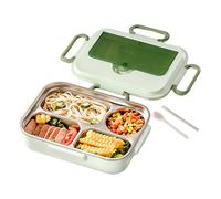 Insulated Lunch Box with 304 Stainless Steel Inner, 7.48 by 3.15 by 10.24 inch Food Container for Adults Kids, Large Capacity Meal Box with Durable PP Outer Shell, Leakproof Design for Work School