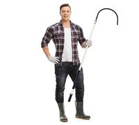 Insulated Rescue Hook - Lightweight Portable High Voltage Electrical Safety Tool, Fiberglass Life-Saving Pull Rod for Electric Vehicles and Electrical Gear(White,1m/3.3ft)