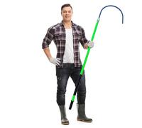 Insulated Rescue Hook - Lightweight Portable High Voltage Electrical Safety Tool, Fiberglass Life-Saving Pull Rod for Electric Vehicles and Electrical Gear(Green,3m/9.8ft)