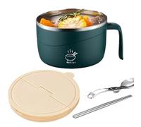 Insulated Stainless Steel Noodle Bowl, Anti-Scalding Soup Mug, 1200ml Lunch Container with Sturdy Lid Fork, Compact Meal Holder with Portable Design, Comfortable Heat Resistant Grip, Food Serving