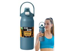 Insulated Water Bottle - 1500ml Stainless Steel Sports Bottle with Straw, Leakproof Hot Cold Flask | Travel, School, Gym, Home, Office, Coffee, Outdoor, Adult Kids Hydration