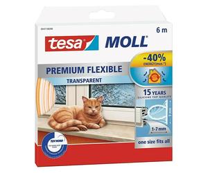 INSULATION Burlete de silicona Premium Flexible (Transparente, 6 m x 9 mm x 7 mm, Apto para: Desajustes de 1 - 7 mm)