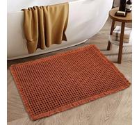 Insun Alfombra Baño con Diseño de Gofre, Alfombrilla Suave Absorbente Antideslizante Lavable a Máquina para Baño, Cocina, Dormitorio Naranja Quemado 61 x 92 cm
