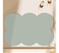Insun Alfombra Baño Delgado Secado Rapido Antideslizante Absorbente Alfombrilla Ducha Lavable Nube Verde Musgo 50 x 80 cm