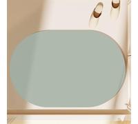 Insun Alfombra Baño Delgado Secado Rapido Antideslizante Absorbente Alfombrilla Ducha Lavable Oval Verde Musgo 60 x 90 cm