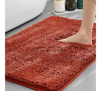 Insun Alfombra Baño Microfibra de Chenille, Alfombrilla Suave Absorbente Antideslizante Lavable a Máquina para Baño, Cocina, Dormitorio Naranja Quemado 60 x 90 cm