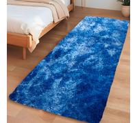 Insun Alfombra Salon de Pelo Largo, Rug Moderna Mullida Antideslizante, Tapete Lavable para Habitación, Dormitorio, Pasillo Teñido Anudado Azúl Real 275 x 365 cm
