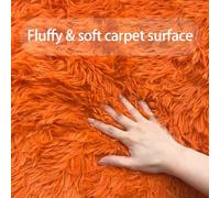 Insun Alfombra Salon de Pelo Largo, Tapete Moderna Mullida Antideslizante, Rug Lavable para Habitación, Dormitorio, Pasillo Naranja 275 x 365 cm