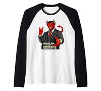 Insurance Devil | Protesta Humor Satanás Mal Codicia Corporativa Camiseta Manga Raglan