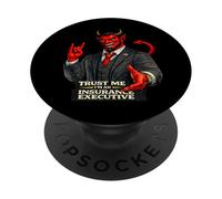 Insurance Devil | Protesta Humor Satanás Mal Codicia Corporativa PopSockets PopGrip Adhesivo
