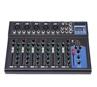 InSyoForeverEC 7 canales Bluetooth Mezclador Live Studio Audio Mezclador USB DJ Consola Amplificador