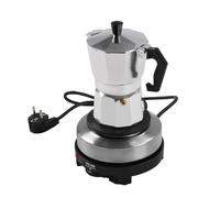 InSyoForeverEC Cafetera eléctrica de 150 ml, cafetera espresso, 3 tazas, moca, con fondo separado, máquina de café espresso de aluminio, color blanco