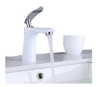 InSyoForeverEC Grifo de lavabo blanco baño grifos de lavabo grifo mezclador monomando latón
