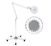 InSyoForeverEC Lámpara de lupa cosmética LED con soporte, 8 dioptrías, luz fría, ajustable, cosmética, lámpara de trabajo, lupa de pie, estudio de belleza en trípode