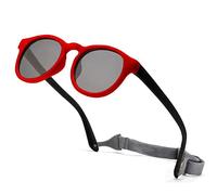 iNszkoos Gafas de sol unisex flexibles polarizadas para bebé con correa ajustable, parasol infantil para exteriores, protección UV 400, marco de silicona suave, gafas de sol para bebés de 0 a 36