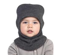 iNszkoos Gorro de invierno para niños de punto con orejeras 1-6 años, capucha, gorro para la cara y el cuello, calentamiento, sombreros, bufanda, clima frío, cobertura completa, suave, cálido, niños
