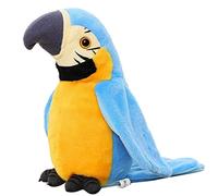 iNszkoos Juguete de peluche para mascotas con diseño de loro parlante, repite lo que dices, juguete de peluche para mascotas, divertido juguete suave de loro parlante, buen ayudante para aprender a