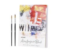int!rend Papel Acuarela A4 y Acrílico - Cuaderno Acuarela y Pintura Acrílica de 25 hojas 400 g - Cuaderno Acuarelas con 2 Pinceles - Block Acrilico Blanco