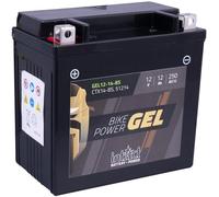 intAct - Bike-Power GEL12-14-BS, CTX14-BS, 51214, Batería de moto 12V 12Ah 250A (EN), Batería de gel de moto sin mantenimiento con un 30% más de potencia de arranque, para scooter, moto, quad