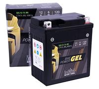intAct - Bike-Power GEL12-7L-BS, CTX7L-BS, Batería de moto 12V 6 Ah 120 A (EN), Batería de moto de gel sin mantenimiento, para scooters, motos, quads, tractores de césped