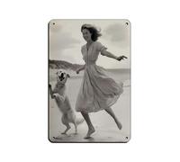 Intage Joyful Beach - Póster retro de metal con foto de estaño, arte elegante, pintura de hierro, bar, cueva, cafetería, familia, garaje, póster para decoración de pared, 20 x 30 cm