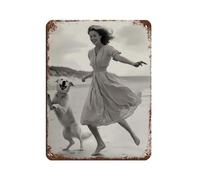 Intage Joyful Beach - Póster retro de metal con foto de estaño, arte elegante, pintura de hierro, bar, cueva, cafetería, familia, garaje, póster para decoración de pared, 30 x 40 cm