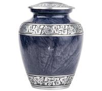 INTAJ Urna de cremación para cenizas humanas para adultos, machos o mujeres, urna conmemorativa grande de aluminio hecha a mano, elegante urna conmemorativa para exhibición en el hogar, urna funeraria