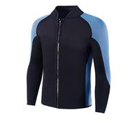 INTBOSS Traje de neopreno para hombre y mujer, chaqueta de neopreno de manga larga de 2 mm y 3 mm, con cremallera frontal, cálido, chaquetas elásticas para esnórquel, natación, surf, buceo, deportes
