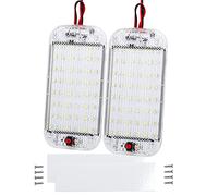 Intckwan 2 Pcs 48 LED Iluminación Interior de Coche, 12 V - 85 V Lámpara Blanca con Interruptor de Encendido/Apagado para Iluminación de Coche, Autocaravana, Camión, Furgoneta