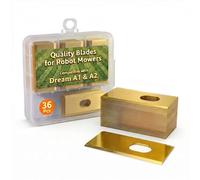 Intckwan 36 cuchillas de repuesto compatibles con robot cortacésped Dreame A1/A2/A1 Pro/A1 Ultra/M1/M2 Series Robot cortacésped, cuchillas de acero inoxidable con revestimiento de titanio de 0,9 mm