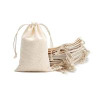 Intckwan 50 saquitos de algodón de 10 x 15 cm con cordón, bolsas para rellenar, bolsas de tela vacías para calendario de Adviento, lavanda, pintar, envolver regalos y bodas favoritos