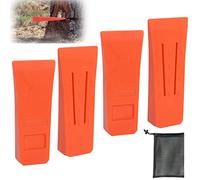 Intckwan 6" Cuñas de tala para Motosierra con púas, una tala Segura, ABS Cuñas de división con Bolsa, Robusta y Duradera, Accesorios forestales Bosque, Accesorio Herramienta para leñadores (4 Piezas)