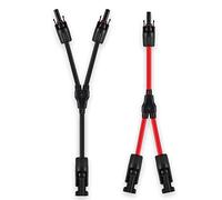Intckwan Conector en Y para Paneles Solares IP67 1 a 2 (F/M/M + M/F/F,) - Distribuidor de Cable Fotovoltaico 2.5-6mm² - Kit 2 Piezas (Rojo y Negro)