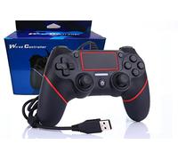 Intckwan Mando para PS-4 / Pro/Slim/PC, Controlador De Juegos con Cable, Gamepad con Vibración, Agarre Antideslizante y Cable USB De 2 m