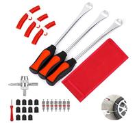 Intckwan Montiereisen, palanca de montaje de neumáticos de 11.5 pulgadas para bicicleta, herramienta de montaje de neumáticos de acero de alta resistencia con 3 protectores de rueda, para motocicleta