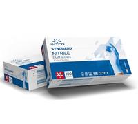 intco medical 100 guantes de nitrilo sin polvo, sin látex, hipoalergénicos, certificados CE conforme a la norma EN455, guantes para alimentos, guantes médicos desechables (XL)