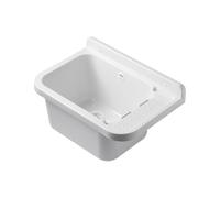 INTEC - Lavabo de pared de resina blanca 50 x 32 cm Lavabo colgante antigolpes - Fregadero de lavado de manos para cuarto de baño, WC y garaje