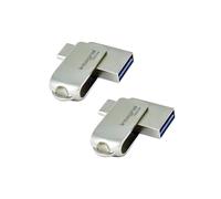 Integral 2Pack 128GB - USB Dual 3.2 Gen 1 (Tipo-C y A), Carcasa metálica, Compacto y rápido. Plug & Play. Compatible con iPhone 15/16, MacBook Pro/Air, iPad Pro