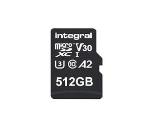 Integral 512GB microSD Card Premium Alta Velocidad Tarjeta de Memoria Vídeo 4K - Hasta 100MB/s lectura y 50MB/s escritura, UHS-I, U3, Clase 10, A1 Rendimiento para app - smartphones, tabletas, drones