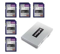 Integral 64GB en un Estuche metálico Protector de 5 Ranuras para Tarjetas SD - Vídeo 4K Ultra-HD de Alta Velocidad 90MB/s de Lectura y 30MB/s de Escritura SDHC V30 UHS-I U3 Clase 10