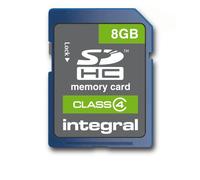 Integral 8GB SDHC Card Class 4 8GB SDHC Memoria Flash - Tarjeta de Memoria (8 GB, SDHC, 4 MB/s, 2.7-3.6, 0-60 °C, 24 mm)