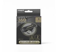Integral Unidad de Memoria USB 3.0 Segura 8GB Secure360 Software encriptado de 256 bits - Partición Doble de Trabajo y encriptada, protección con contraseña y Carcasa giratoria 360º