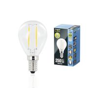 Integral Bombilla pelota de golf LED E14 Omni-filamento Cálido 2700 K, 250 LM, 2W (equivalente a 25W) No Regulable - Paquete de 4 - Eficiencia energética - para dormitorios, pasillos y salones